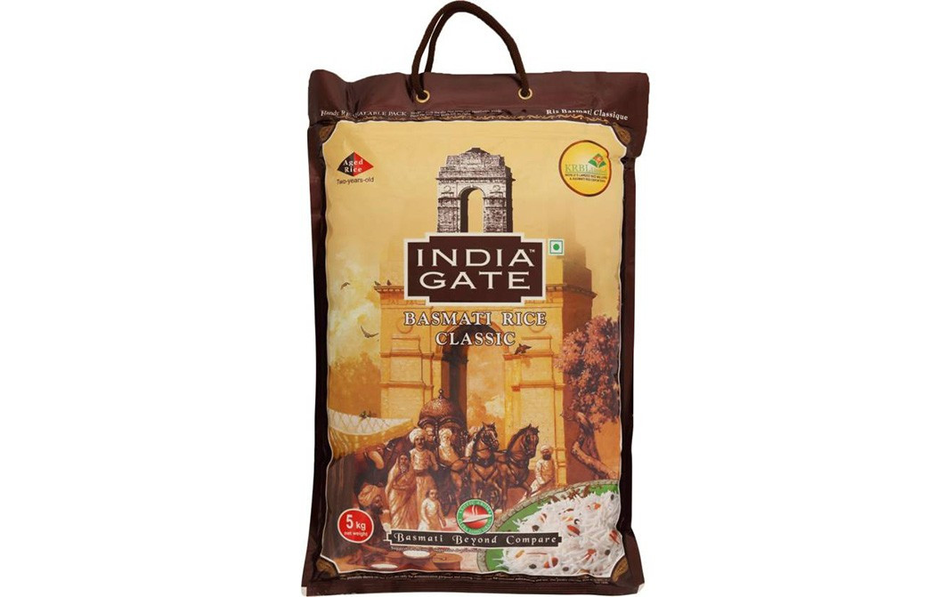 India Gate Basmati Rice Classic    Pack  5 kilogram